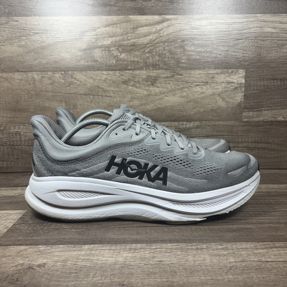 Hoka Bondi 9 Gray Mens US Size 13 EUR 48 1162011 GCTC Running Shoes